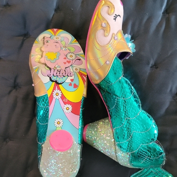 Irregular Choice Turquoise and Gold Mermaid Heels - Picture 5 of 8